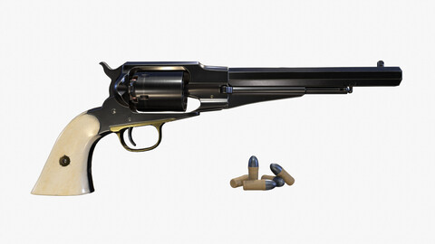Remington Model 1858 Low-poly 3D model