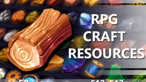 x50 RPG Craft Resources Game Icons Pack