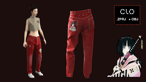 RED JEANS KUNOITY STYLE