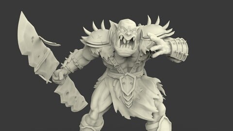 Orc Warchief STL pre supported