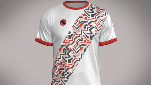 Soccer Red And White Jersey Player-11