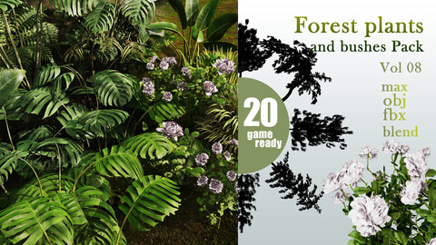 20 Forest plants and bushes Pack VOL 08