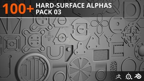 100+ Hard-Surface Alphas - Pack 03