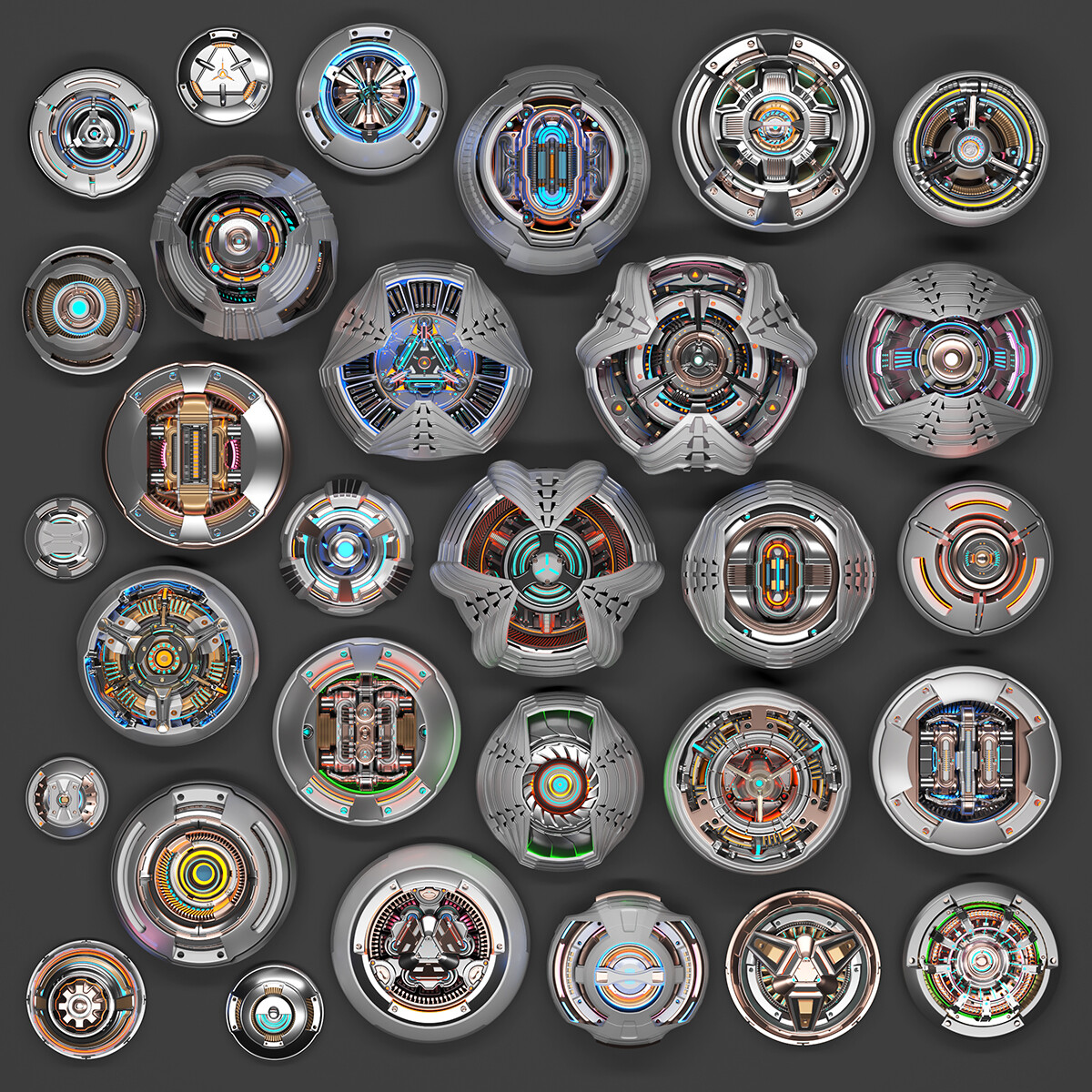 ArtStation - Sci Fi Kitbash 2 - subdivision ready 3D model | Resources