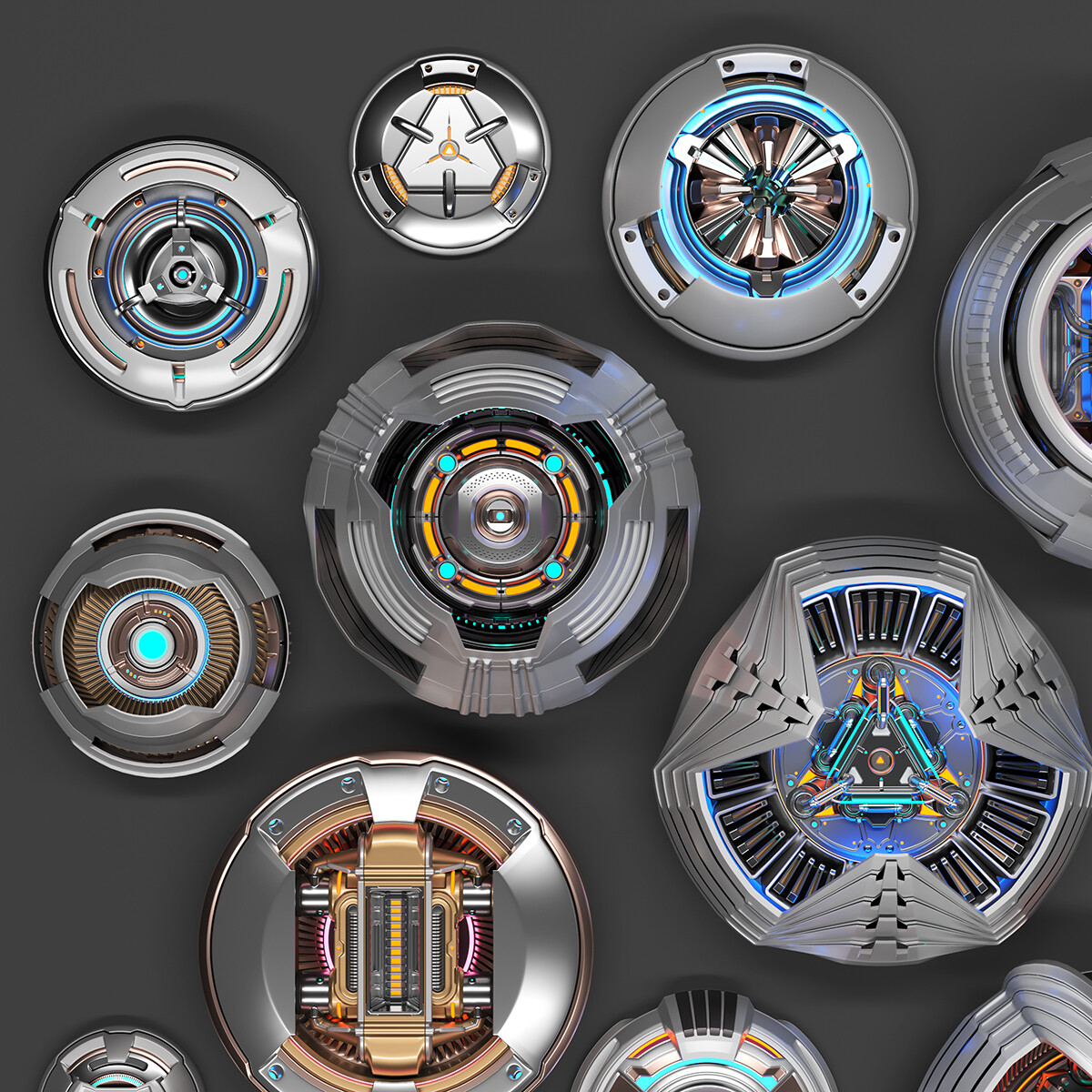 ArtStation - Sci Fi Kitbash 2 - subdivision ready 3D model | Resources