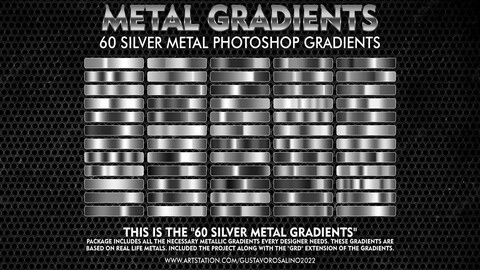 60 Gradients De Photoshop De Metal Prateado