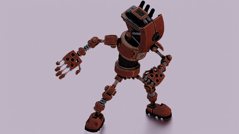 SCI FI ROBOT LOW POLY GAMEREADY