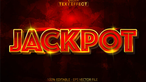 Jackpot editable text effect, shiny luxury gold casino text style