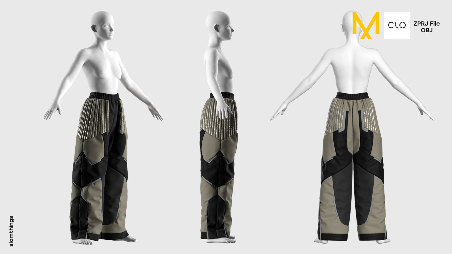 ArtStation - Streetwear Pants #002 - Clo 3D / Marvelous Designer + OBJ ...