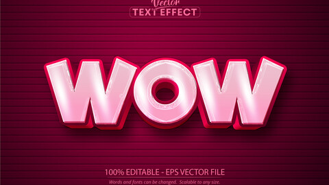 Wow text effect, editable comic and cartoon text style