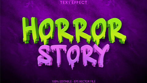 Horror text effect, editable halloween and cartoon text style
