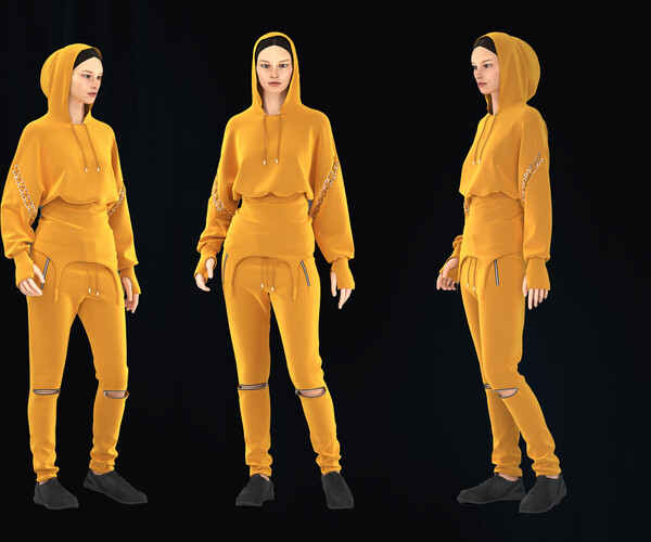 ArtStation - Yellow girls outfit | Game Assets