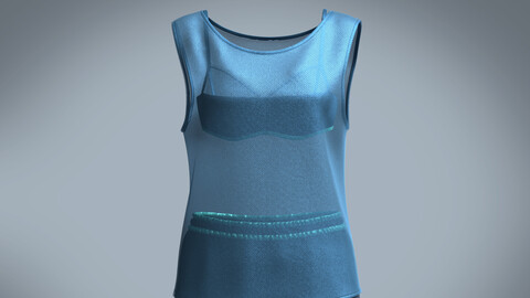 Mesh Gym Bra with Tank top and Short