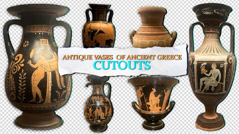 Antique Vases of Ancient Greece - 40 PNG Pack