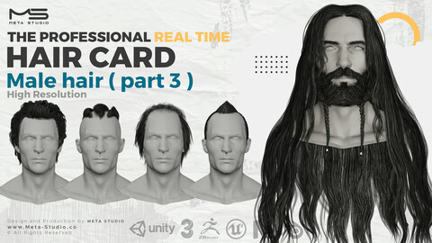 Male Hair Part 3 - Professional Realtime Hair card