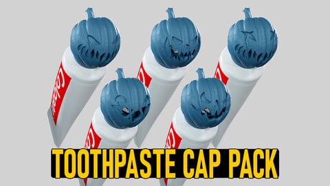 Halloween Pumpkin Heads - Toothpaste Cups 01-05 3D Printable Pack STL