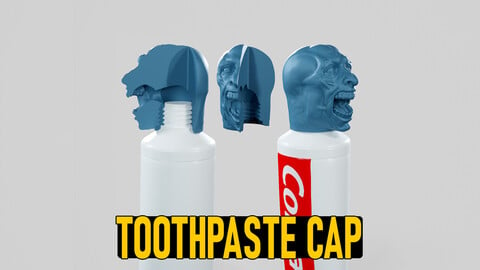 Halloween Zombie Head - Toothpaste Cup Dispenser 3D print model STL