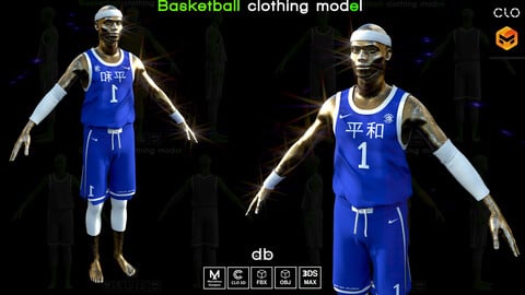 Basketball clothing model. MD,CLO3D, PROJECTS+OBJ+FBX+3DS MAX