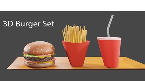 3D Burger Set