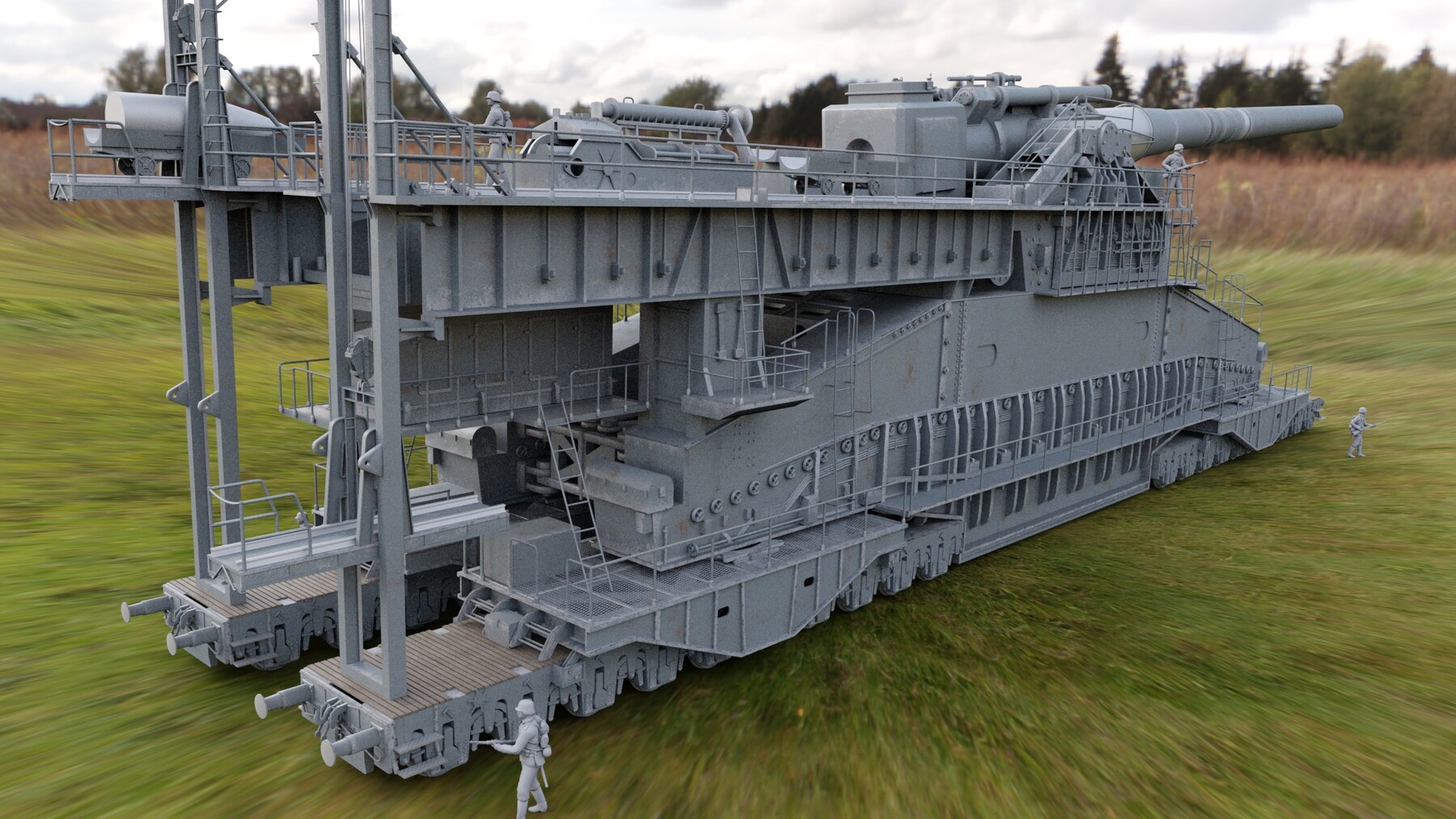Schwerer Gustav artillery, 3D CAD Model Library