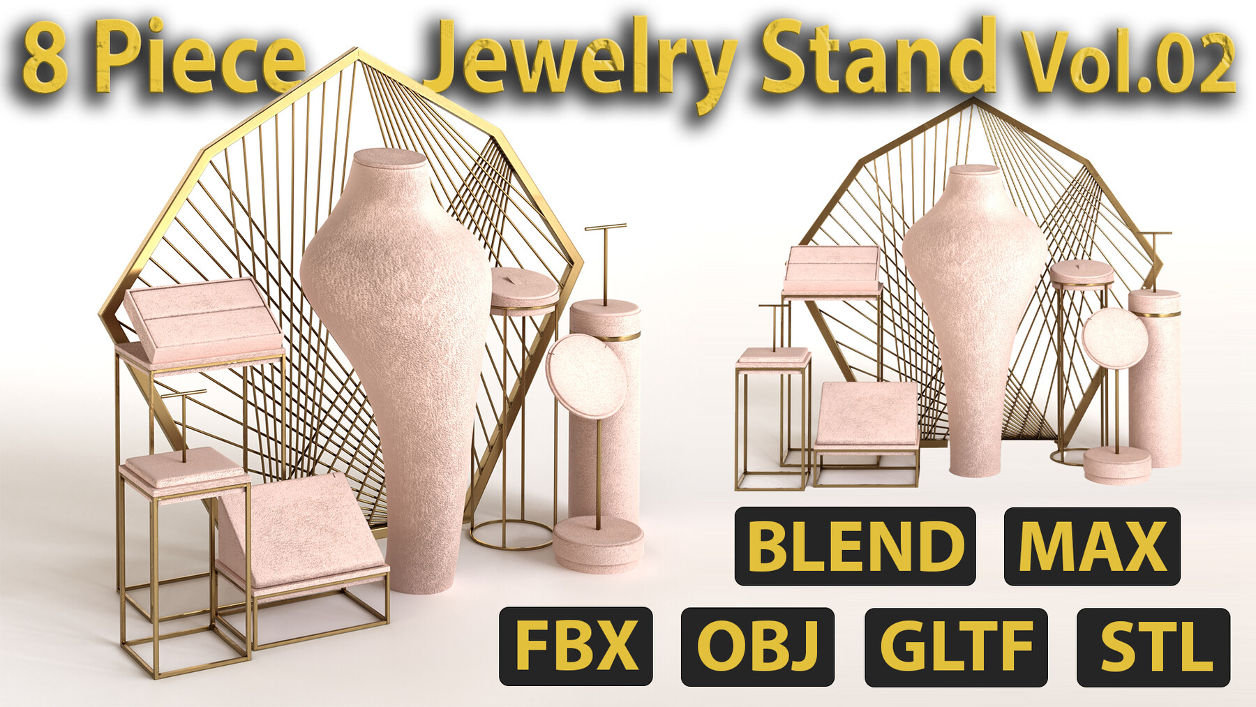 ArtStation 8 Jewelry Stand Vol 02 Game Assets