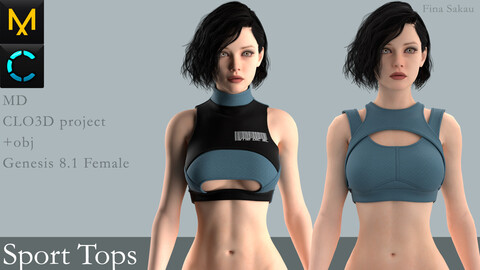 Female Tops #2. Marvelous Designer / Clo 3D project +obj