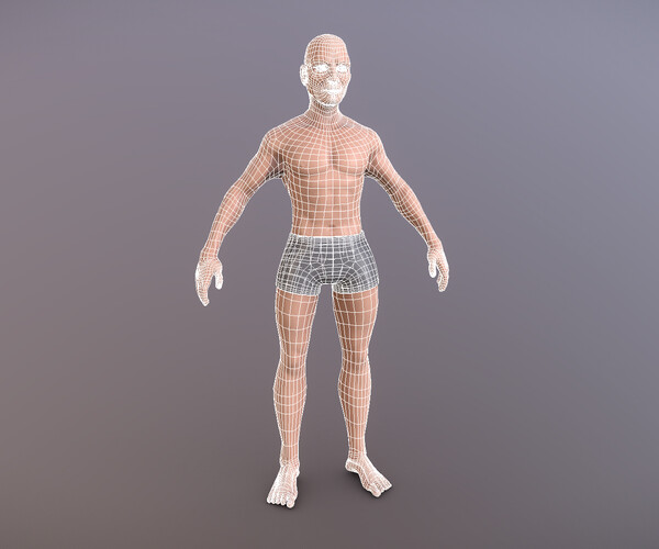 Artstation Stylized Male Base Mesh Low Poly 3d Model Game Assets