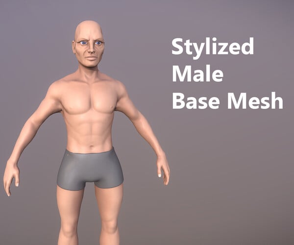 Artstation Stylized Male Base Mesh Low Poly 3d Model Game Assets