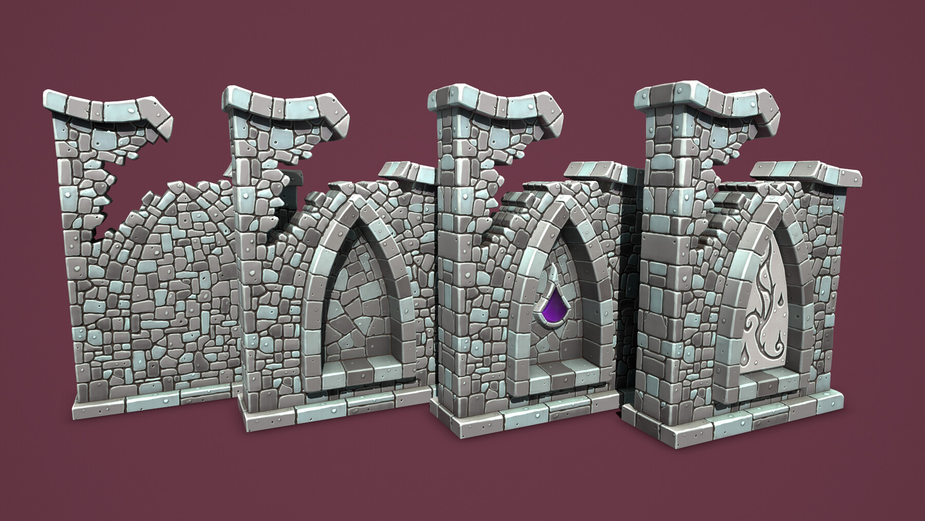 ArtStation - Fantasy wall 1 | Game Assets