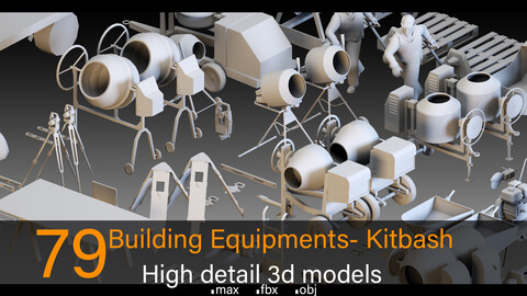 79 Building Equipments- Kitbash- High detail 3d models