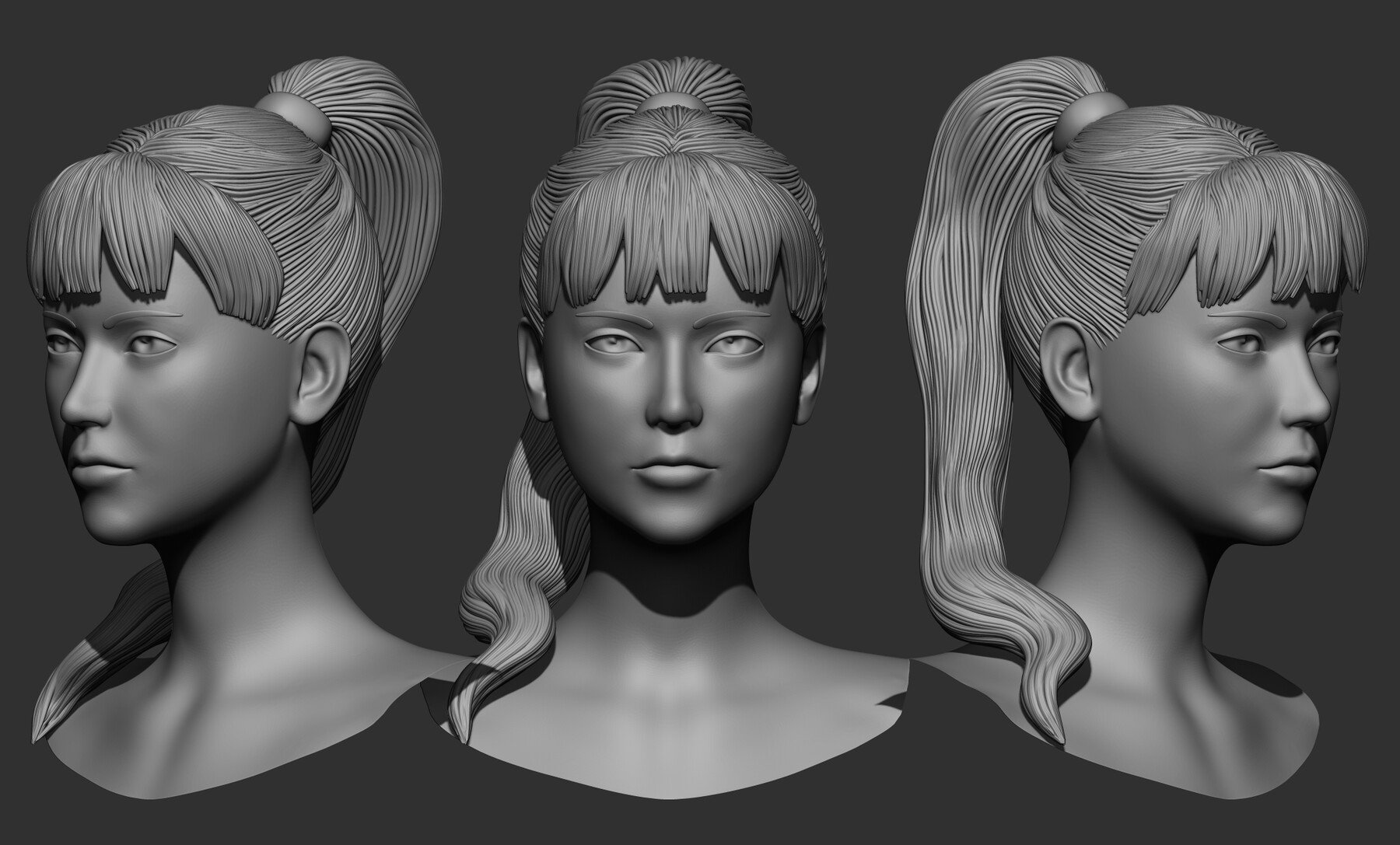 Artstation 28 Female Hair Collection Ztlobjstl Resources 1416