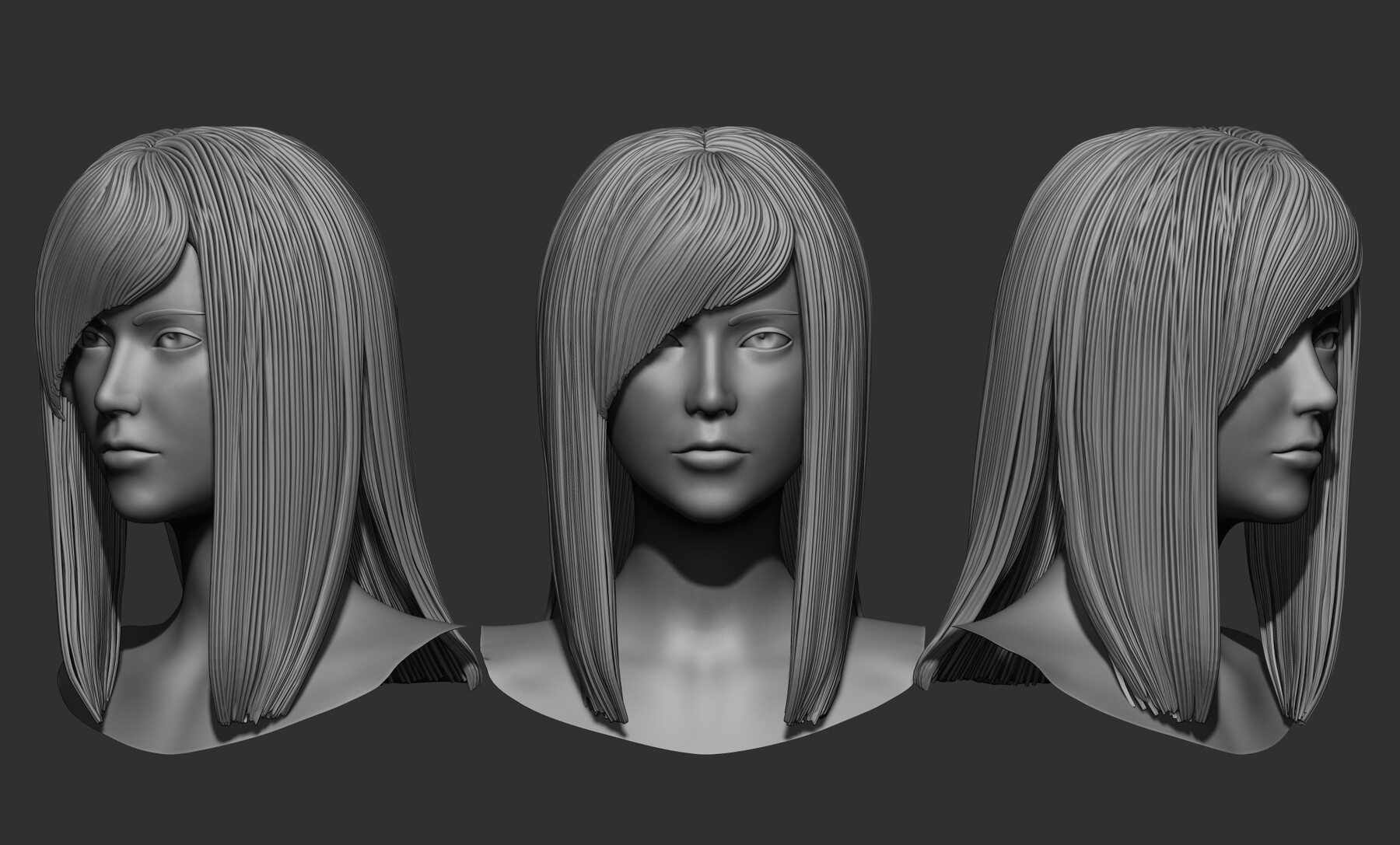 Woman hairstyle 3D Model $15 - .unknown .3ds .fbx .obj .stl .max