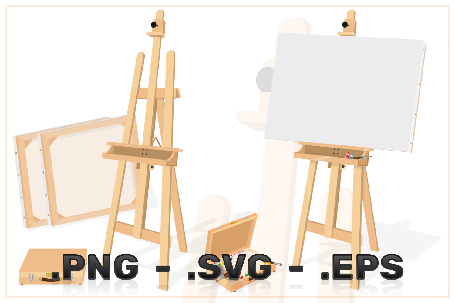 ArtStation Vector Design Of Art Studio With Easel And Paints Artworks