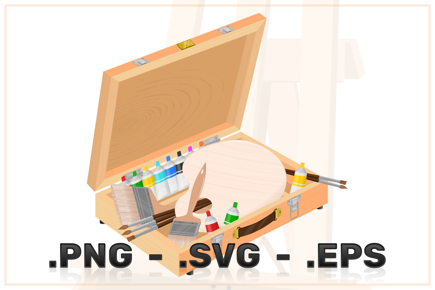 ArtStation Vector Design Of Art Studio With Easel And Paints Artworks