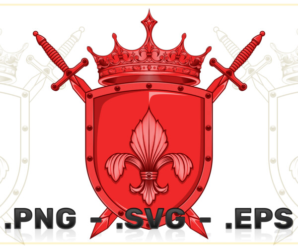 ArtStation - Heraldic Shield Vector Design With Crowns And Swords ...