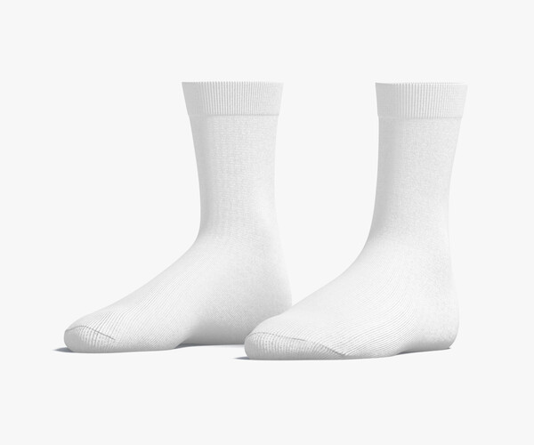 ArtStation - White Long Socks - fabric sox pair | Resources