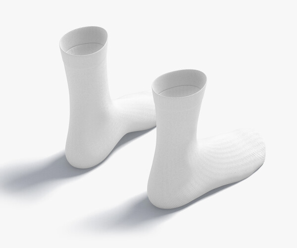 ArtStation - White Long Socks - fabric sox pair