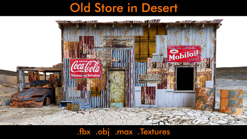 Old store in desert- 3d Model