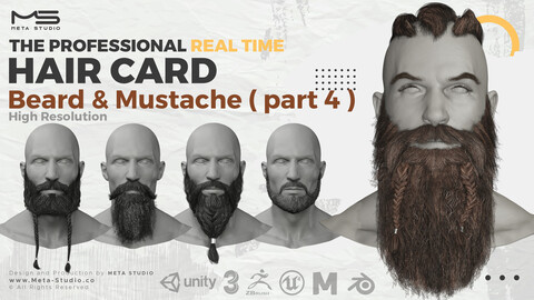 Beard and Mustache Part 4 - Professional Realtime Hair card