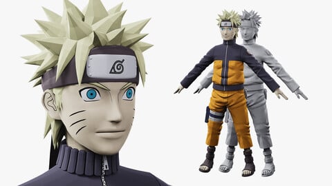 Naruto Characters Low-poly 3D model