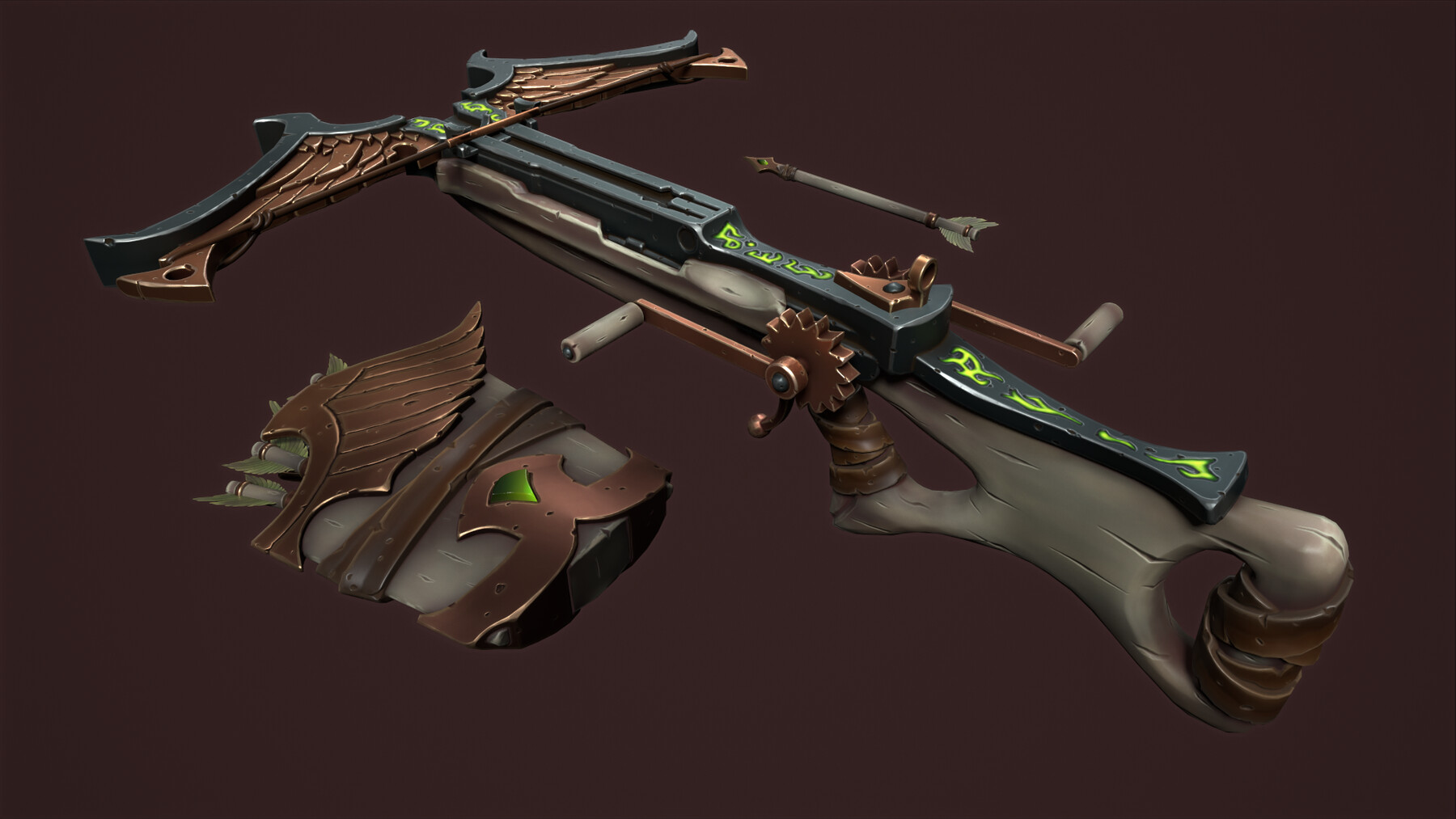 ArtStation Rune crossbow and quiver Game Assets