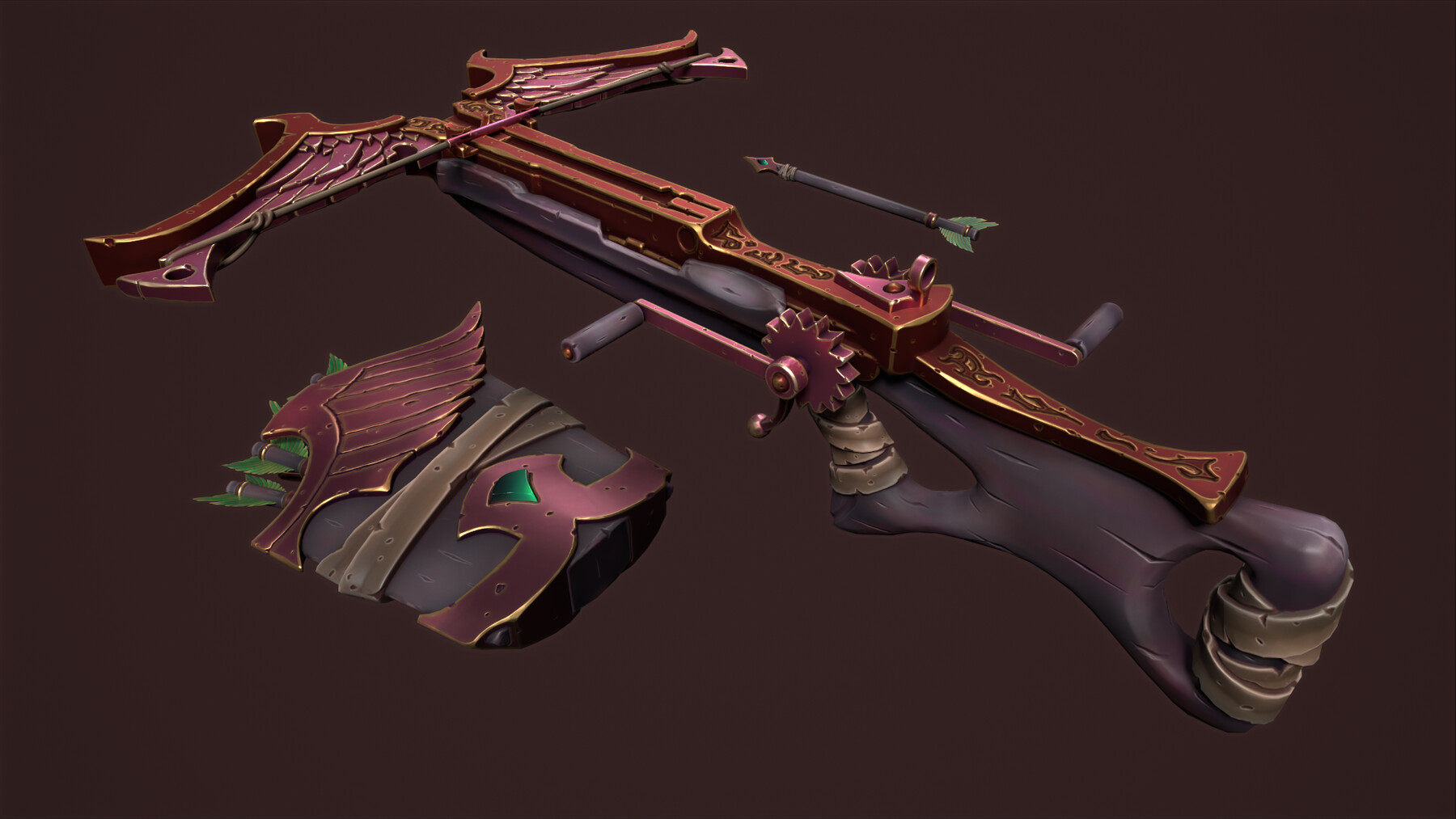 ArtStation Rune crossbow and quiver Game Assets