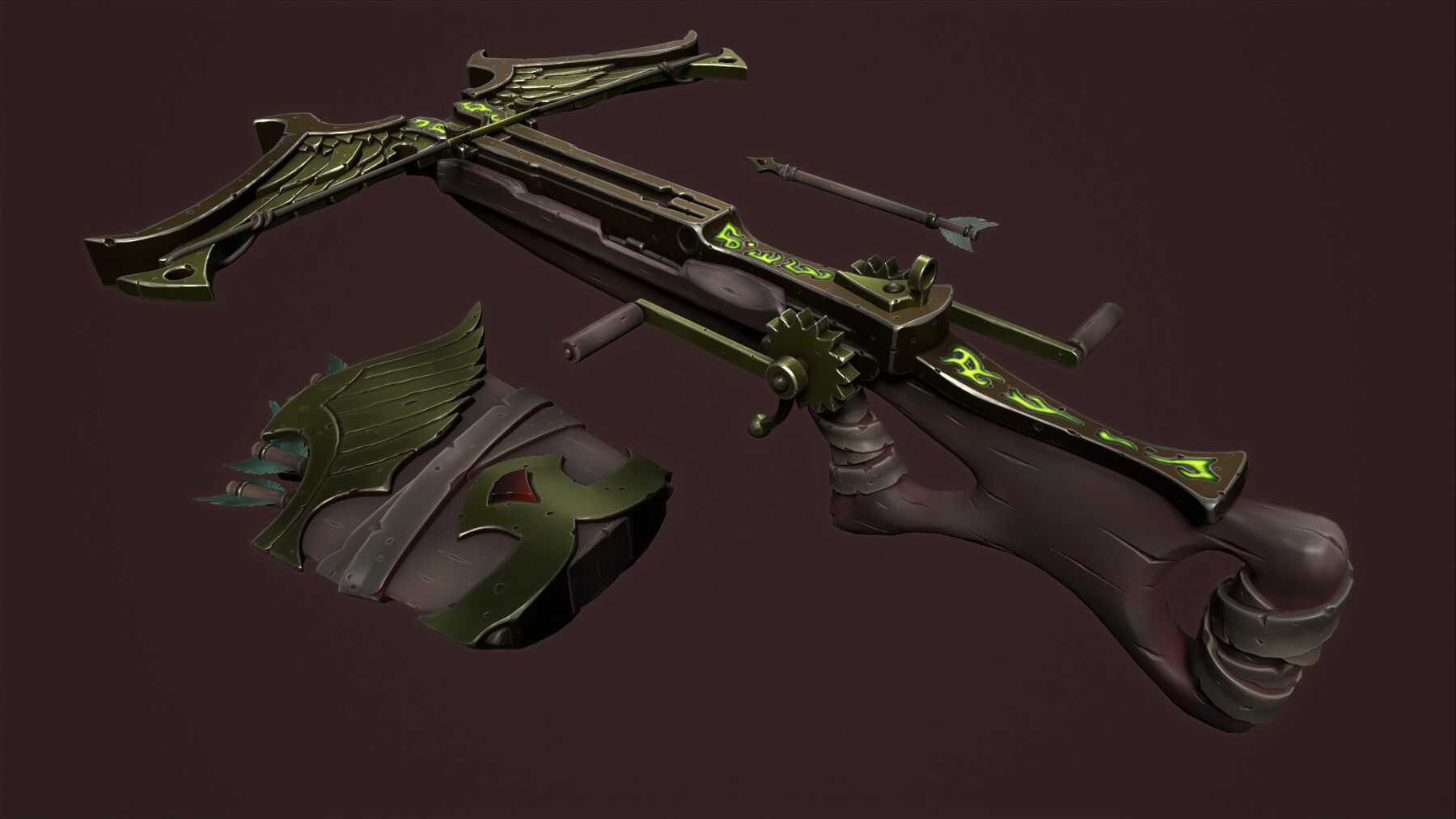 ArtStation - Rune crossbow and quiver | Game Assets