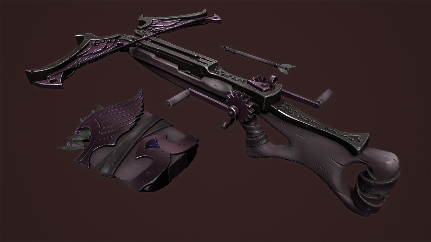 ArtStation Rune crossbow and quiver Game Assets