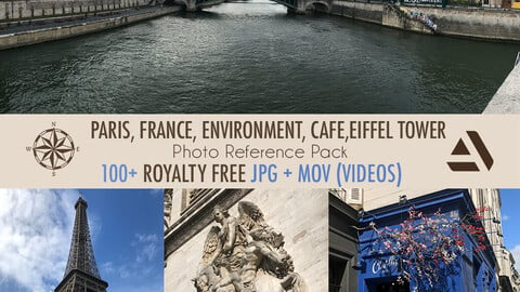 100+ Photo Reference Pack: PARIS, France city, Environment, Cafes, Eiffel Tower, Unique Places
