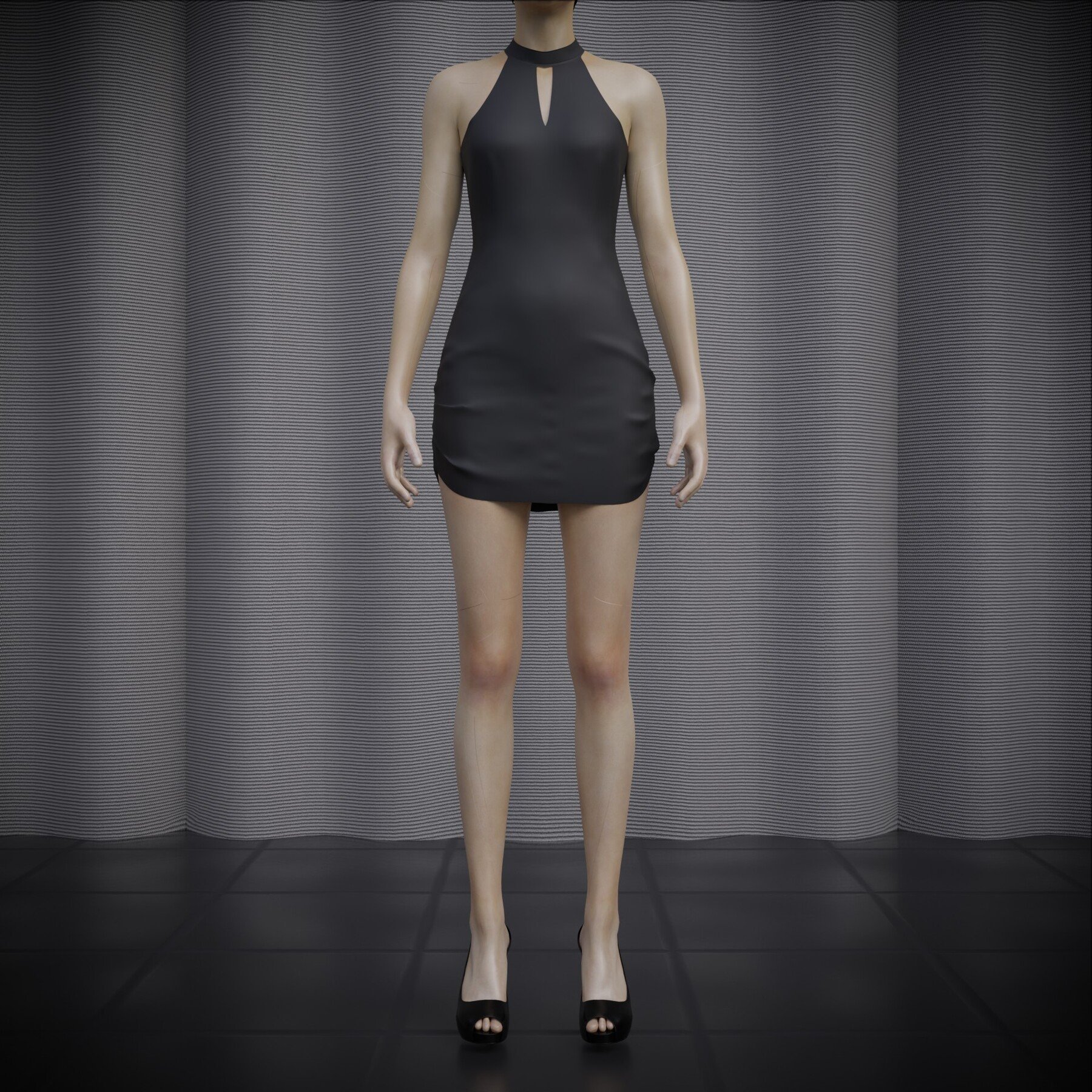 ArtStation - Drawstring Little Black Dress 3D Model | Resources