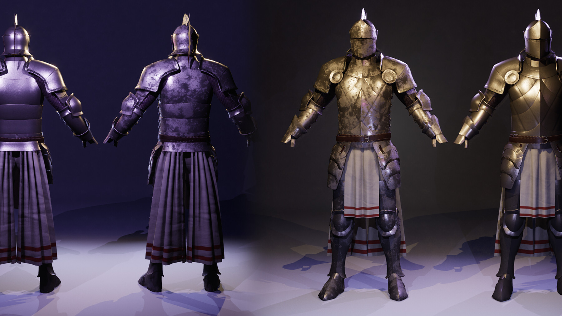 Artstation - Game Ready Silver Armor Low-poly 3d Model 