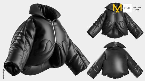 Streetwear Oversize Puffer Jacket #011 - Clo 3D / Marvelous Designer + OBJ / DIGITAL FASHION / HYPEBEAST / FUTURE FASHION