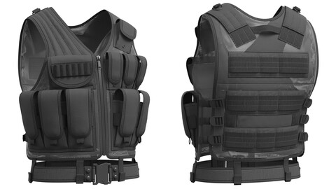 UTG 547 Law Enforcement Tactical Police Vest (Marvelous Designer / Clo 3D project+OBJ)
