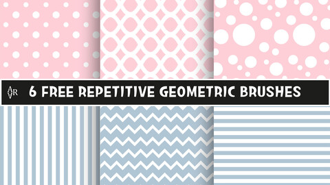 6 Free Tileable Geometric Brushes for Procreate